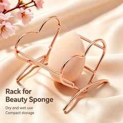 Metal Hollow Beauty Sponge Holder - Heart/Cup/3-Tier Design, Moisture-Proof & Quick-Drying Storage Rack