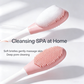 Double-Headed Silicone Facial Mask Brush - Cleansing & Massage + Application 2-in-1, Deep Pore Cleaning / Even Mud Mask Spread / Gentle Exfoliation