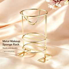 Metal Hollow Beauty Sponge Holder - Heart/Cup/3-Tier Design, Moisture-Proof & Quick-Drying Storage Rack