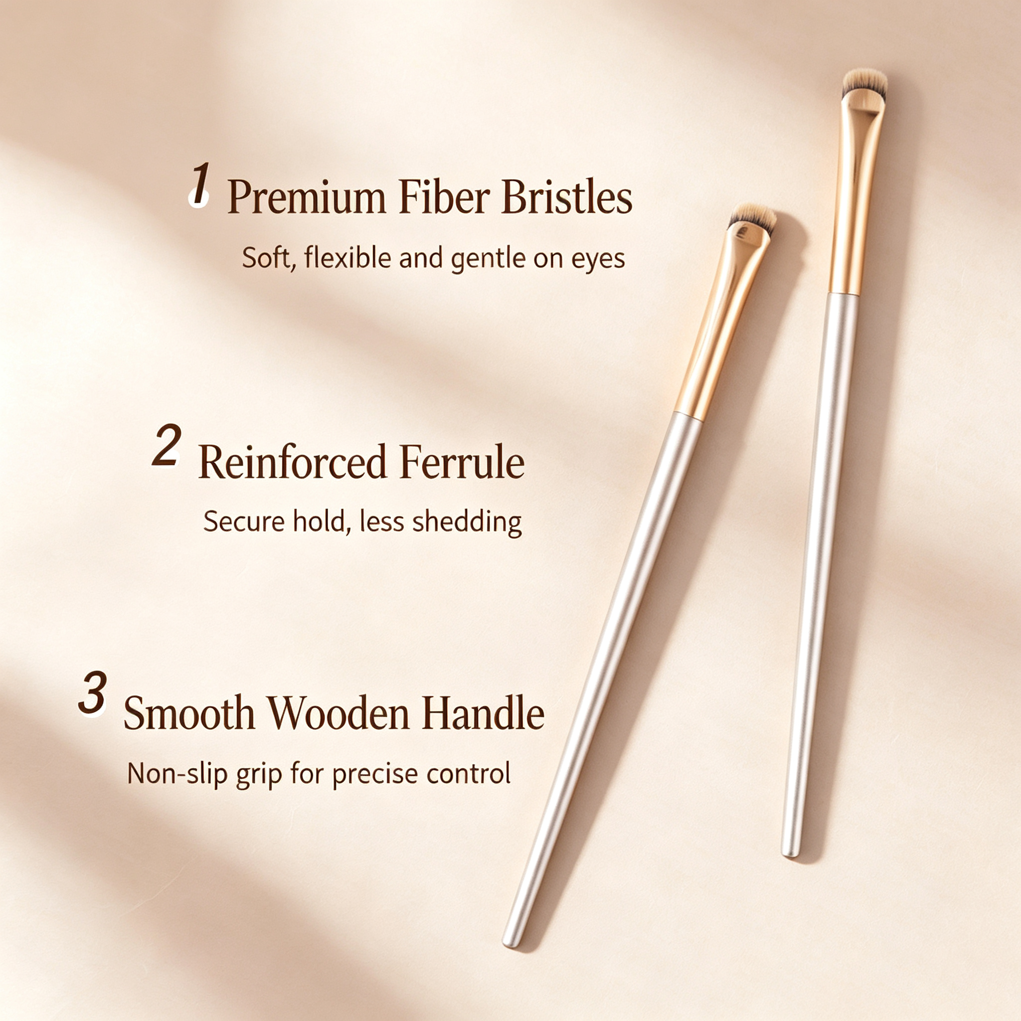 Crescent Blade Eyeliner Brush - Premium Fiber + Reinforced Ferrule + Non-Slip Wooden Handle, Precise for Eyeliner/Waterline/Eyeshadow Detailing