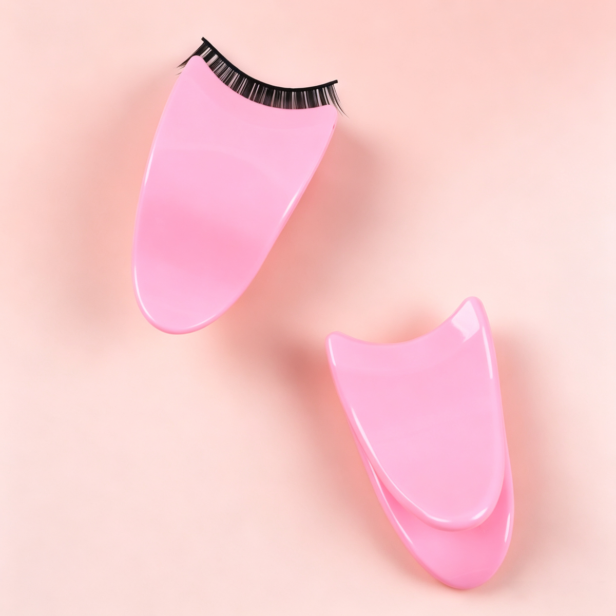 Pink False Eyelash Applicator Clip - Ergonomic Arc Design with Anti-Slip Grip, Ideal for Beginners & Segment Lashes